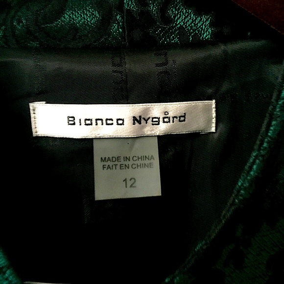 Bianca Nygard Sexy Black+Green Paisly Blazer New - Picture 15 of 16